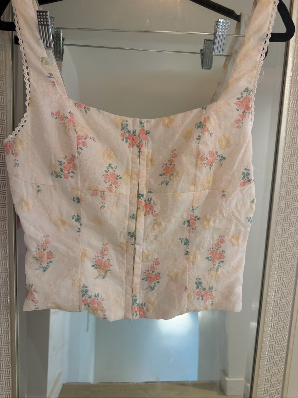 Altar'd State Mattie Floral Hook Embroidered Corset Top NWOT - Picture 3 of 9